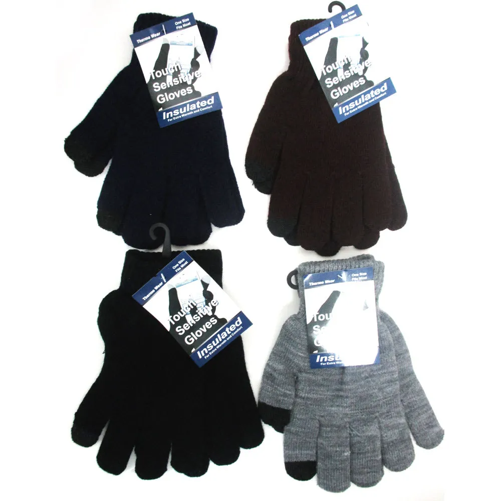 2 Pair Touch Sensitive Gloves Screen Smartphone Texting Winter Knit Warm Mitts