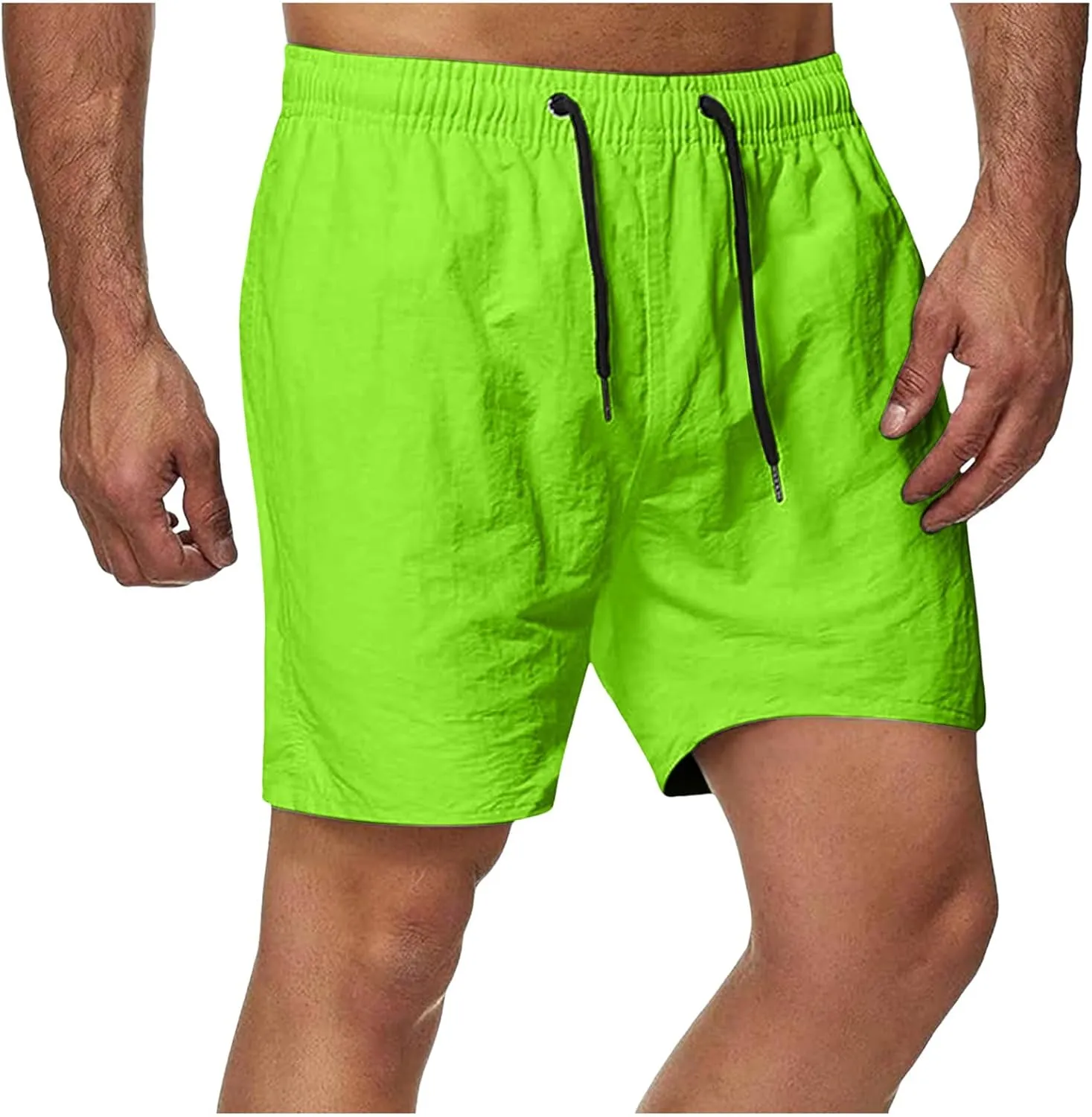 2024 Men's Camo Shorts, Camo Workout Shorts, Casual Shorts Cotton Drawstring Summer Beach Stretch Shorts with Pockets