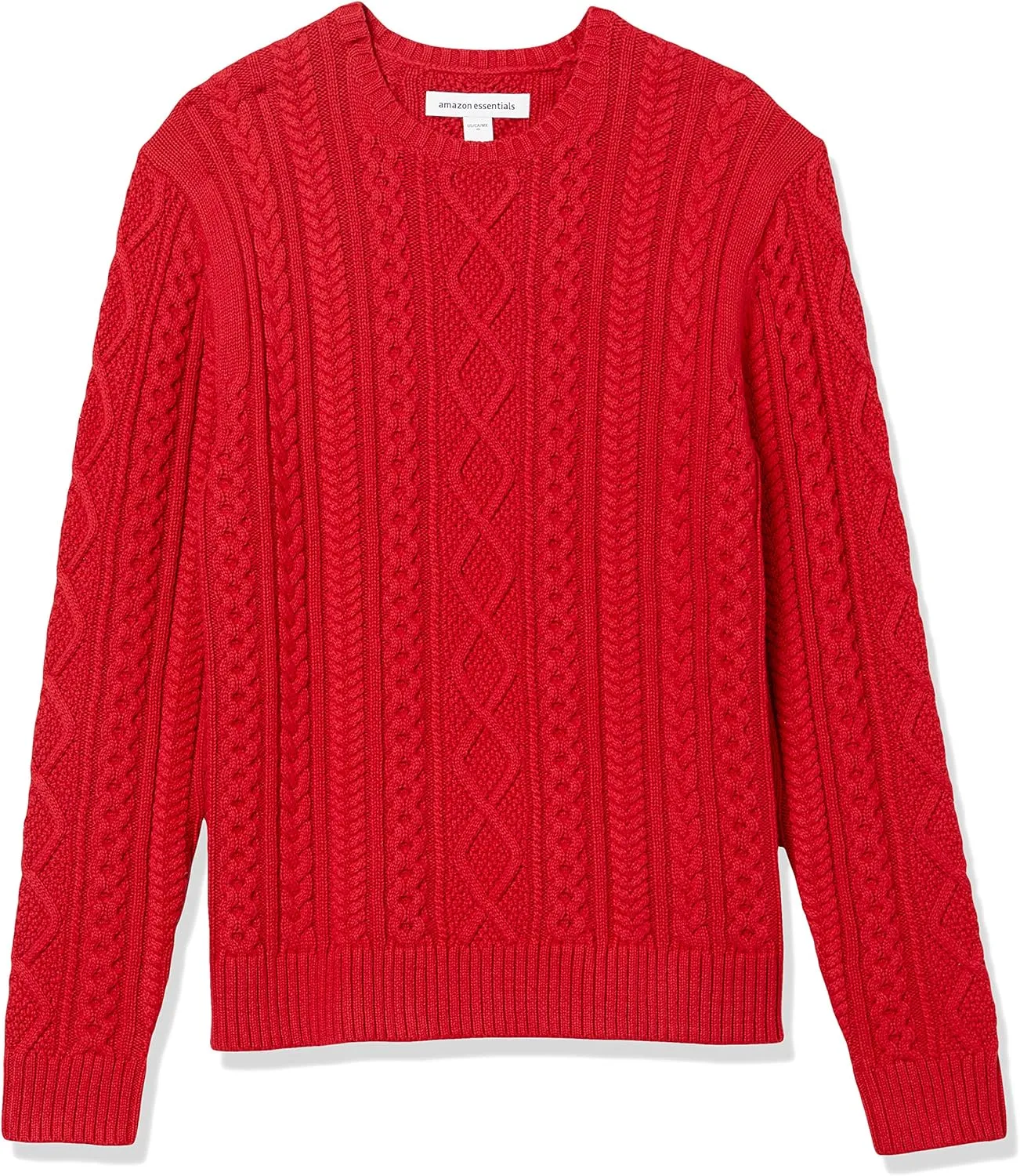 Amazon Essentials Men's Long-Sleeve 100% Cotton Fisherman Cable Crewneck Sweater
