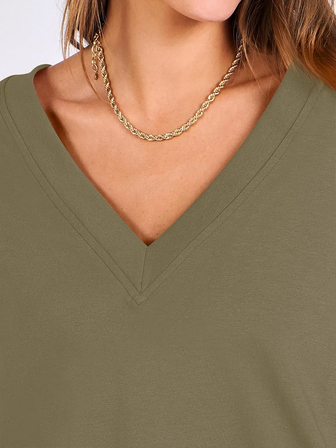 ANRABESS Women's Oversized T-Shirt Short Sleeve V Neck Loose Baggy Reversible Tops Casual Tee Shirts Summer Outfits 2025
