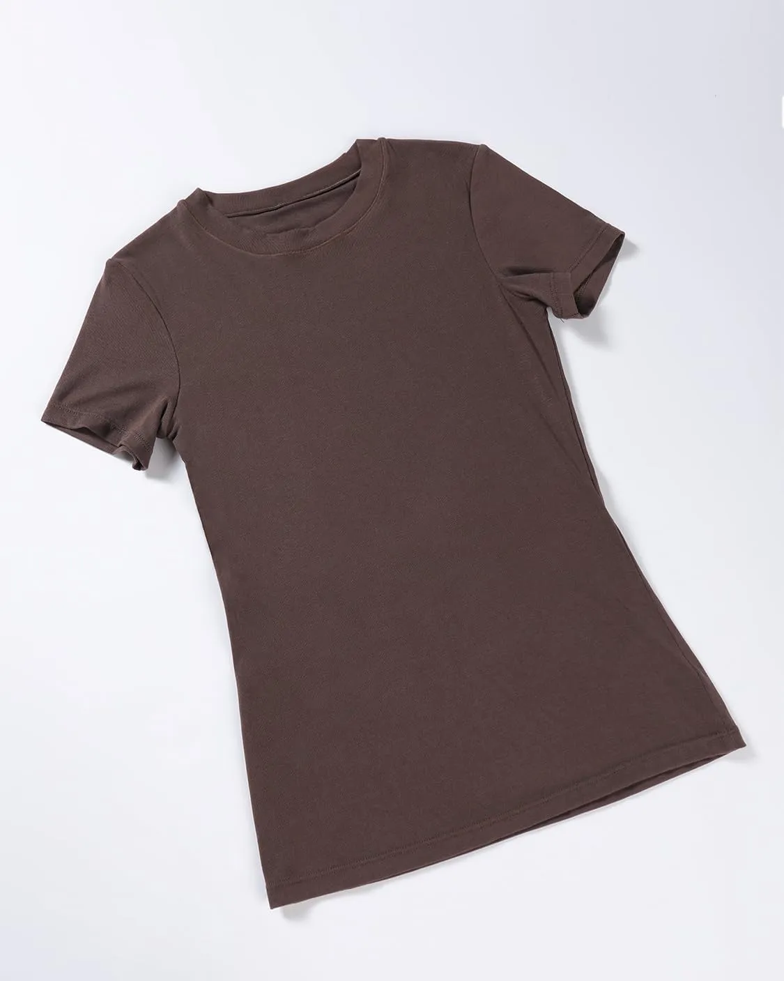 AUROLA Everyday Fitted T-Shirt for Women,Crew Neck Basic Short Sleeves T ShirtCrop Tops Modal Slim Fit Tee
