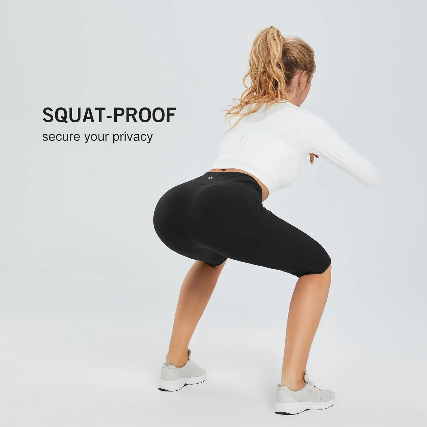 baleaf Women's Capri Leggings with Pockets High Waisted Knee Length Capris Stretch for Casual Yoga Pants Workout Exercise