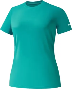 BASSDASH Womens UPF 50  Crew Neck Short Sleeve T-Shirt Cooling Performance Sun Protection Tee for Fishing Hiking Casual