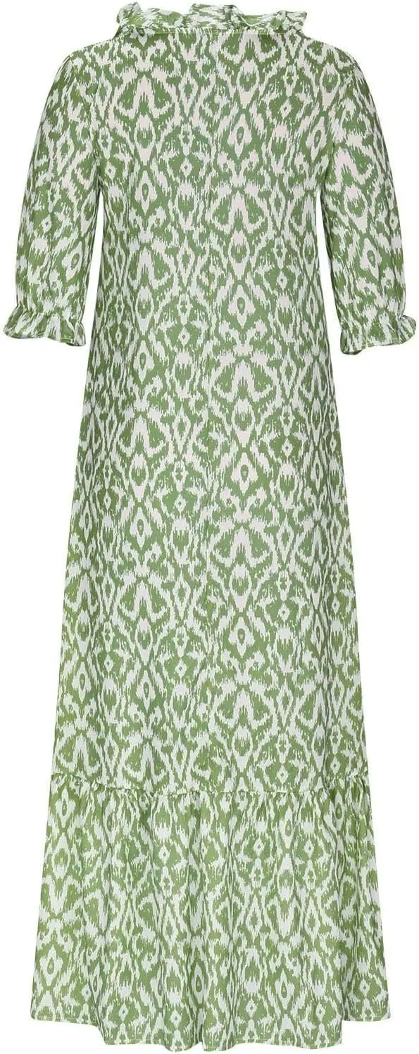 Casual Dresses for Women 2024 Short Sleeve Swiss Dot Maxi Dress Summer Fashion Short Sleeve Tiered Ruffle Long Dress