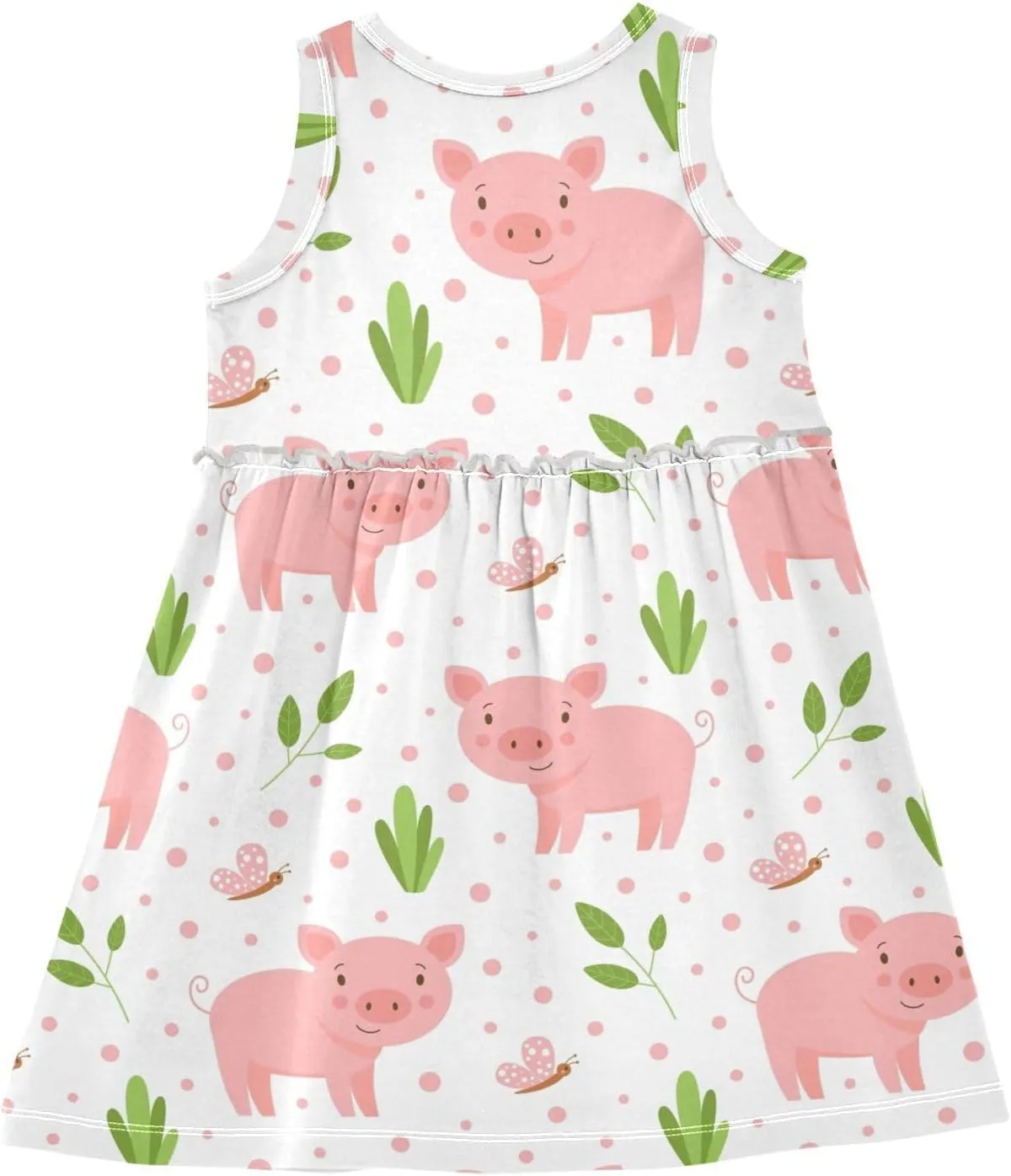 CaTaKu Girls' Sleeveless Dresses Toddler Girls Cute Print Summer Dresses for Girls Cotton Clothes School Outfits 2-8Y