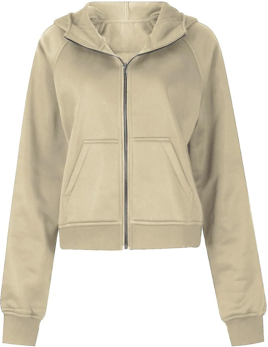 Ceboyel Women Full Zip Up Cropped Hoodie Oversized Sweatshirt Trendy Y2K Fleece Jackets Fall Winter Outfits Clothes 2023