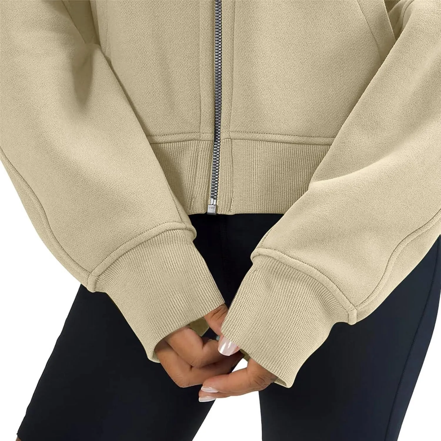 Ceboyel Women Full Zip Up Cropped Hoodie Oversized Sweatshirt Trendy Y2K Fleece Jackets Fall Winter Outfits Clothes 2023