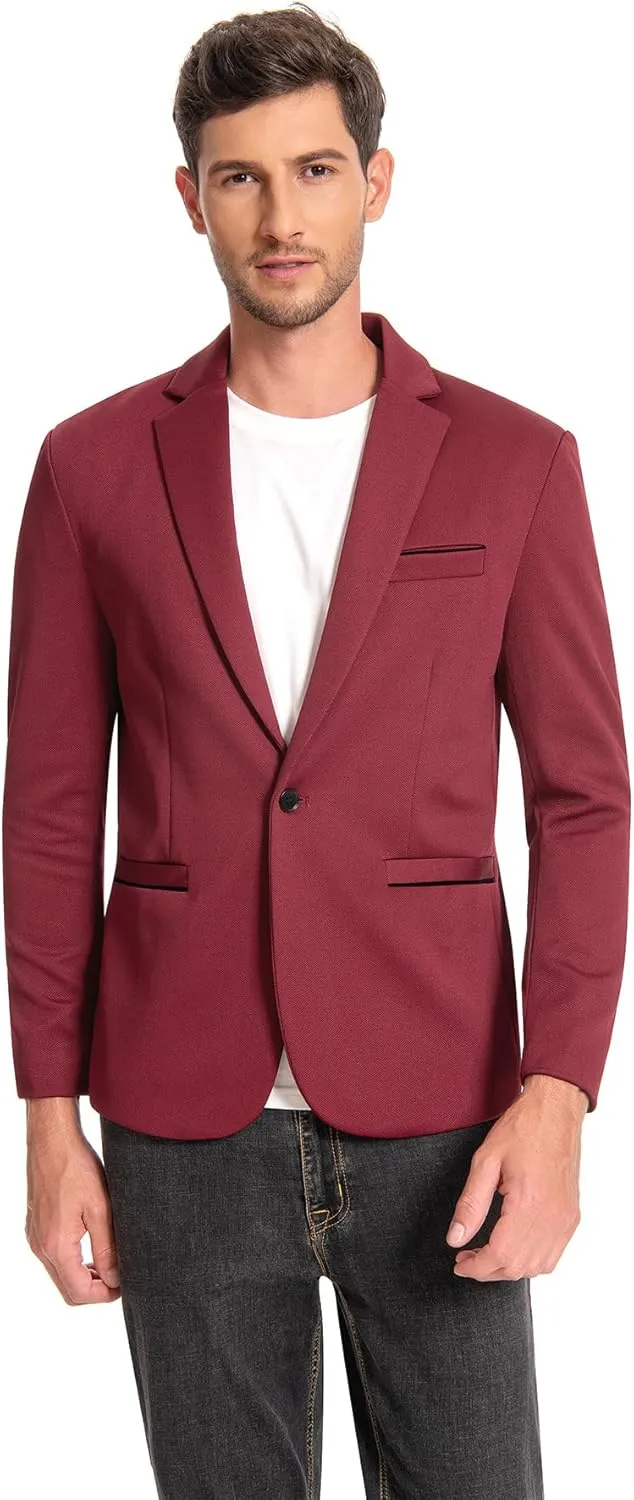 Cloudstyle Men's Suit Jacket One Button Slim Fit Sport Coat Business Daily Blazer