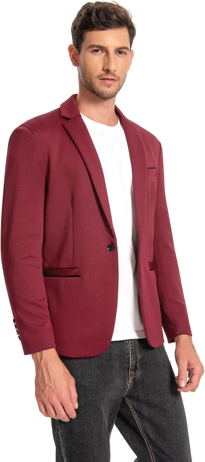 Cloudstyle Men's Suit Jacket One Button Slim Fit Sport Coat Business Daily Blazer