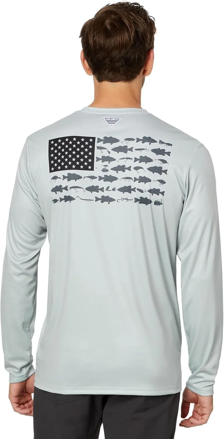 Columbia Men's PFG Terminal Tackle Fish Flag Long Sleeve Fishing Shirt