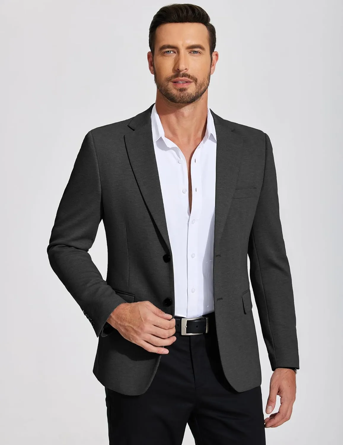 COOFANDY Mens Casual Blazer Knit Sport Coat Lightweight Two Button Suit Jacket