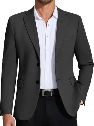 COOFANDY Mens Casual Blazer Knit Sport Coat Lightweight Two Button Suit Jacket