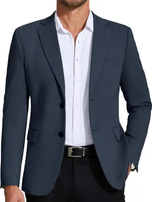 COOFANDY Mens Casual Blazer Knit Sport Coat Lightweight Two Button Suit Jacket