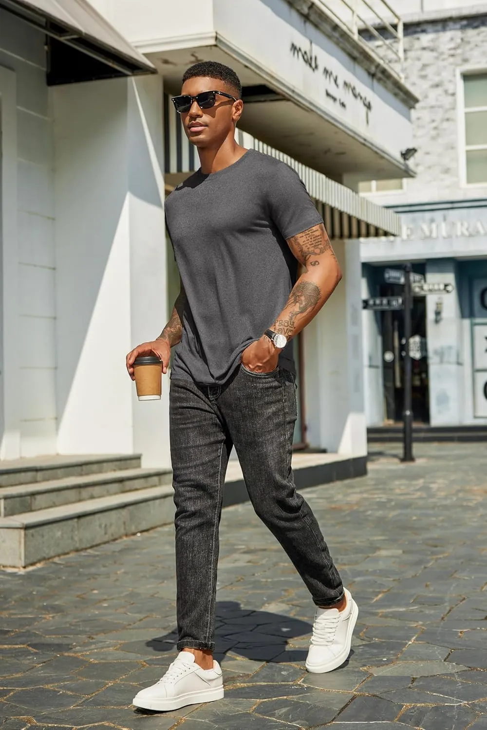 COOFANDY Men's Short Sleeve T-Shirts Crew Neck Casual Summer T Shirts 1-3 Pack Basic Tee Shirt