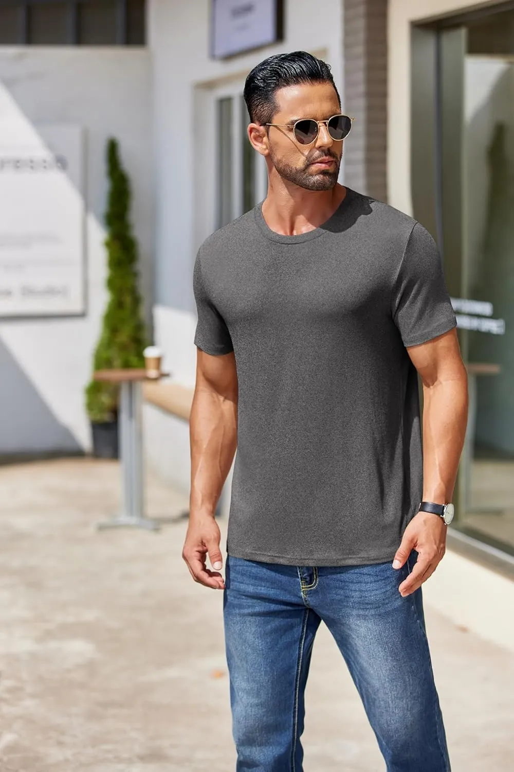 COOFANDY Men's Short Sleeve T-Shirts Crew Neck Casual Summer T Shirts 1-3 Pack Basic Tee Shirt