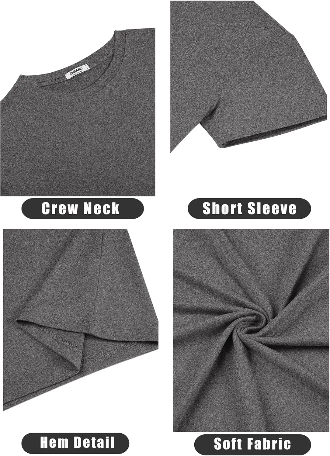 COOFANDY Men's Short Sleeve T-Shirts Crew Neck Casual Summer T Shirts 1-3 Pack Basic Tee Shirt
