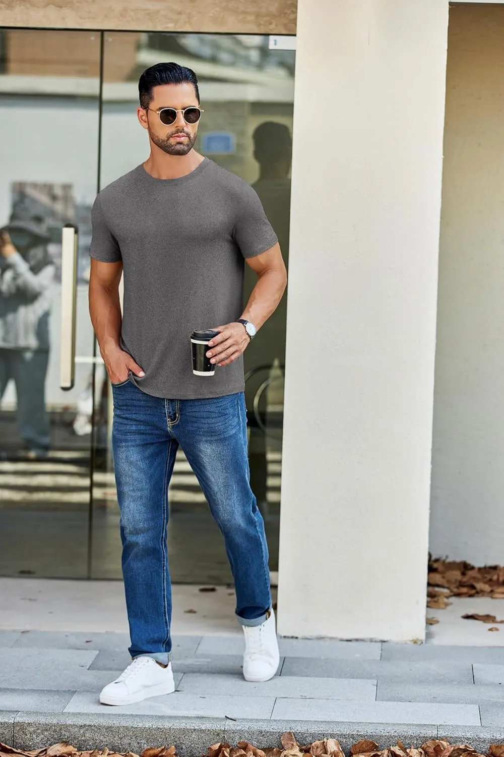 COOFANDY Men's Short Sleeve T-Shirts Crew Neck Casual Summer T Shirts 1-3 Pack Basic Tee Shirt