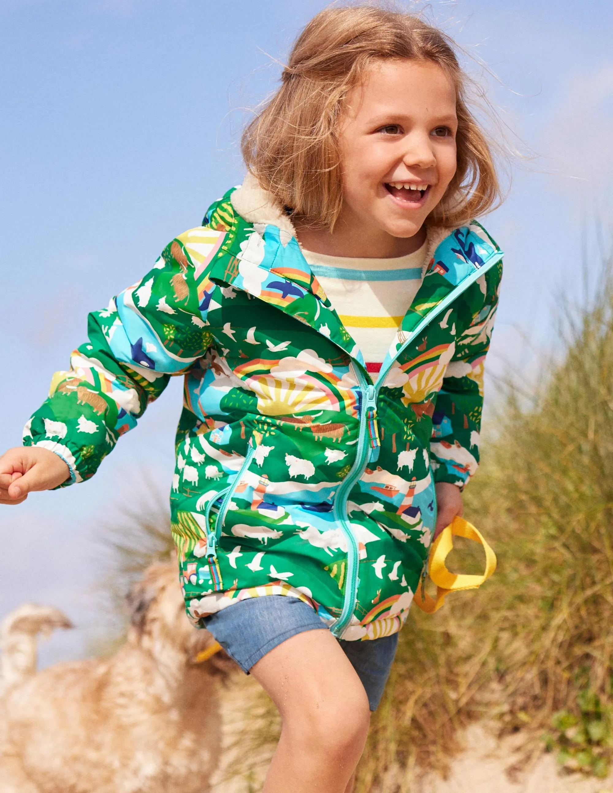 Cosy Sherpa-lined Anorak-Multi Shetland Sunrise