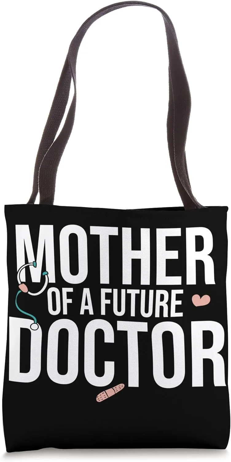 Cute Typography Proud Mom Of A Future Doctor Tote Bag