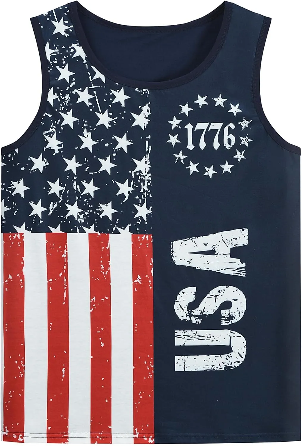 DDSOL Men 4th of July Tank Top American Flag USA Shirt Sleeveless Fourth Memorial Independence Day Patriotic Tee Clothes