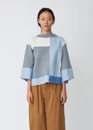 Denim Patched Sweater