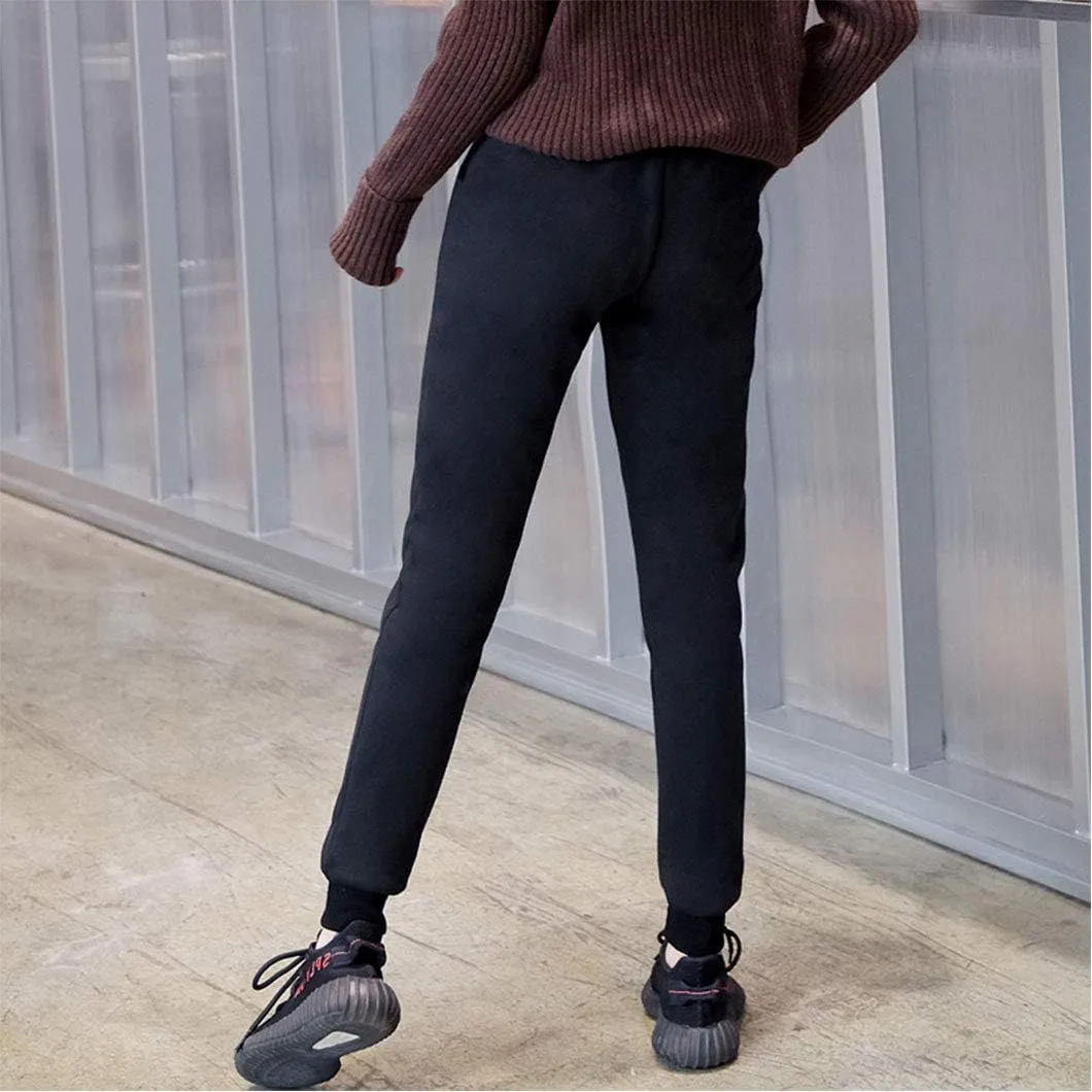 Duyang Women's Warm Sherpa Lined Sweatpants Athletic Jogger Harem Pants