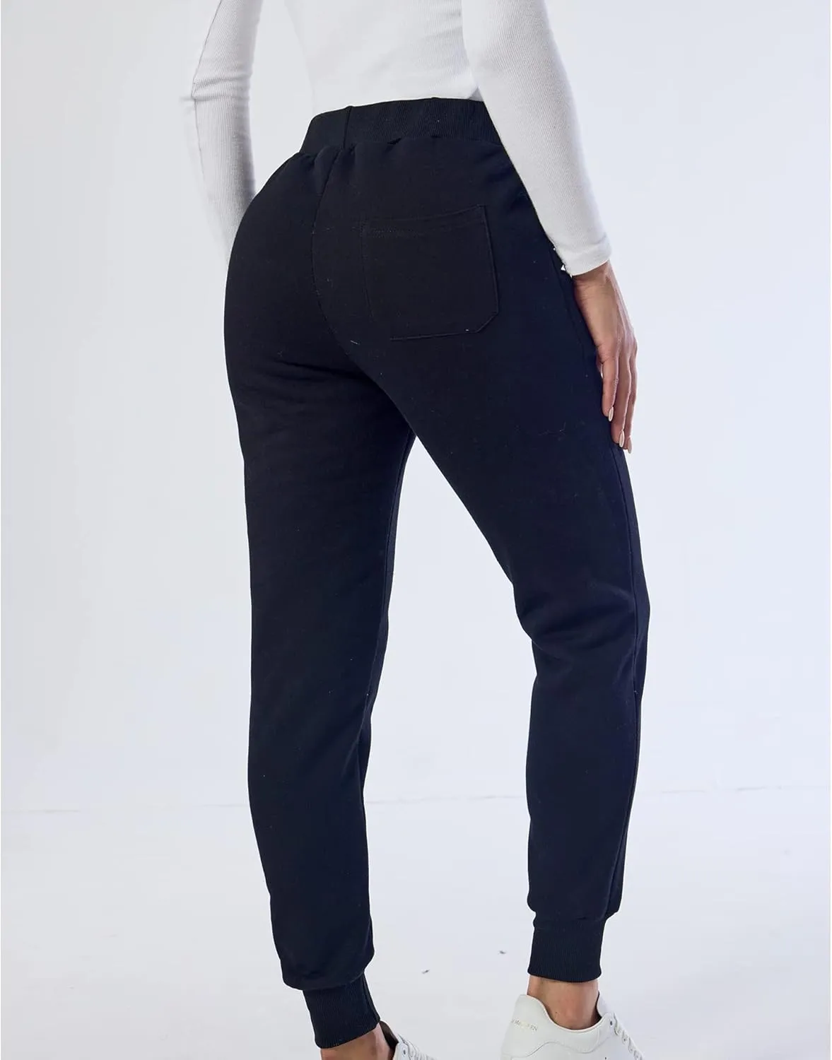 Duyang Women's Warm Sherpa Lined Sweatpants Athletic Jogger Harem Pants