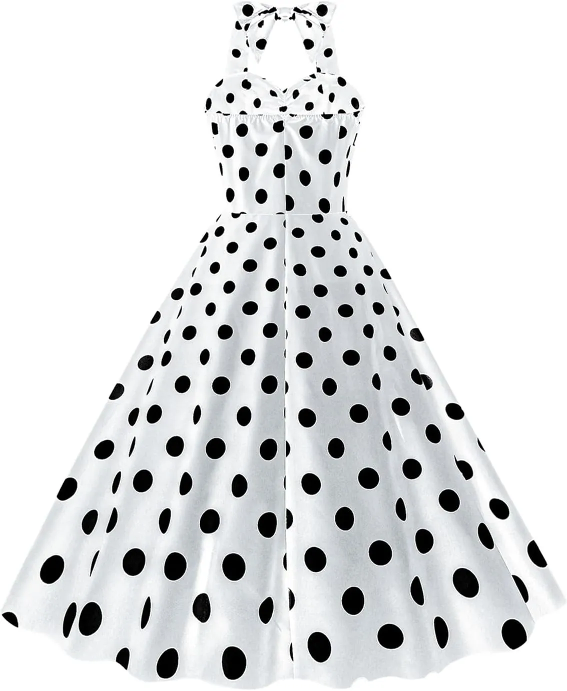 EFOFEI Women's Slim Fit Audrey Hepburn Dress Summer Vintage Sleeveless Dress Festival Party Halter Neck Dress