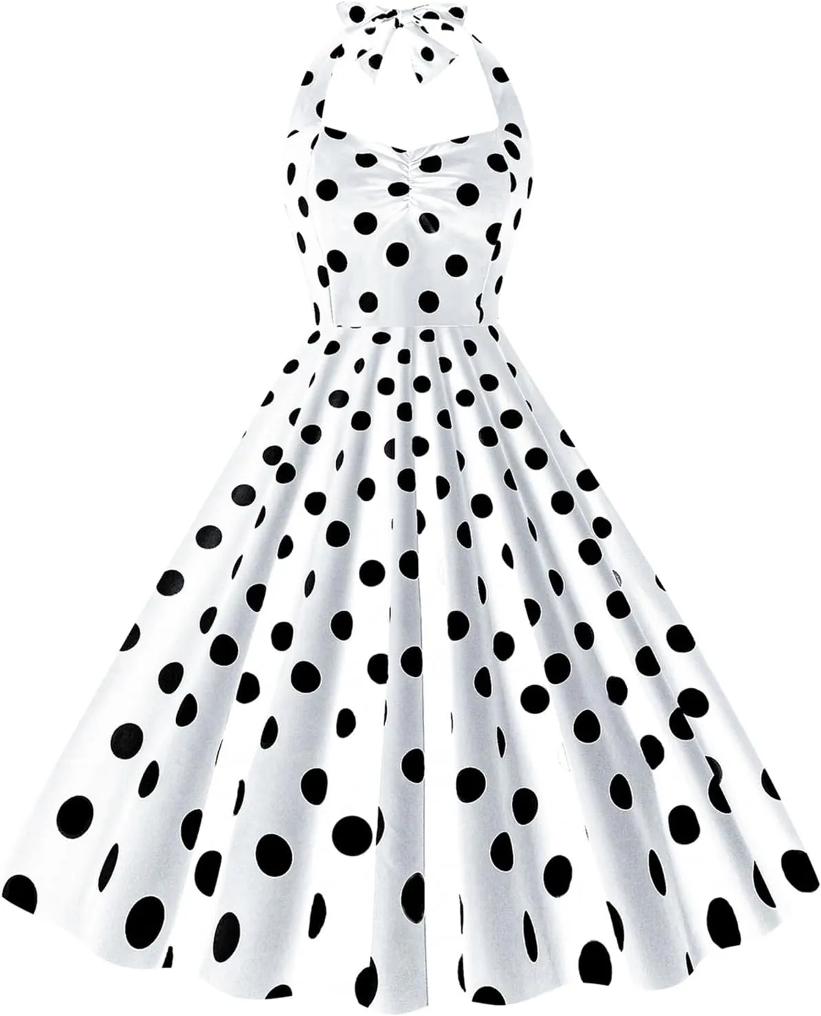 EFOFEI Women's Slim Fit Audrey Hepburn Dress Summer Vintage Sleeveless Dress Festival Party Halter Neck Dress