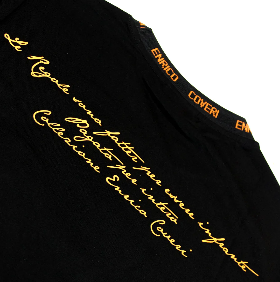 Enrico Coveri Black Logo Signature Crew T shirt