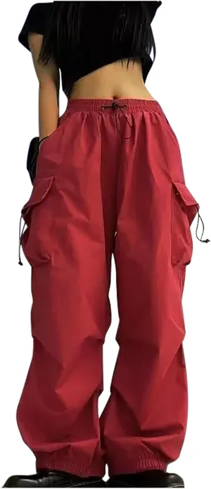 Firzero Cargo Pants for Women Wide Leg Parachute Sweatpants High Waisted Flowy Baggy Trousers 2024 Summer Trendy Y2k Pants