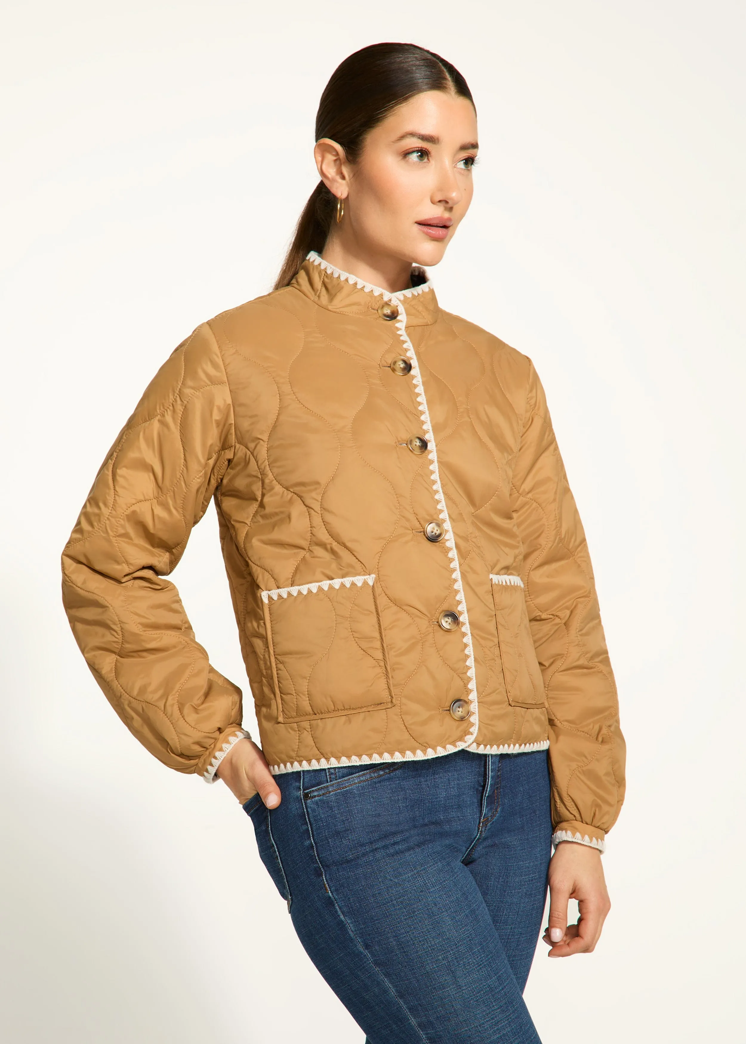 French Dressing Jeans Reversible Light Weight Puffer With Contrast Stitching - 1775760