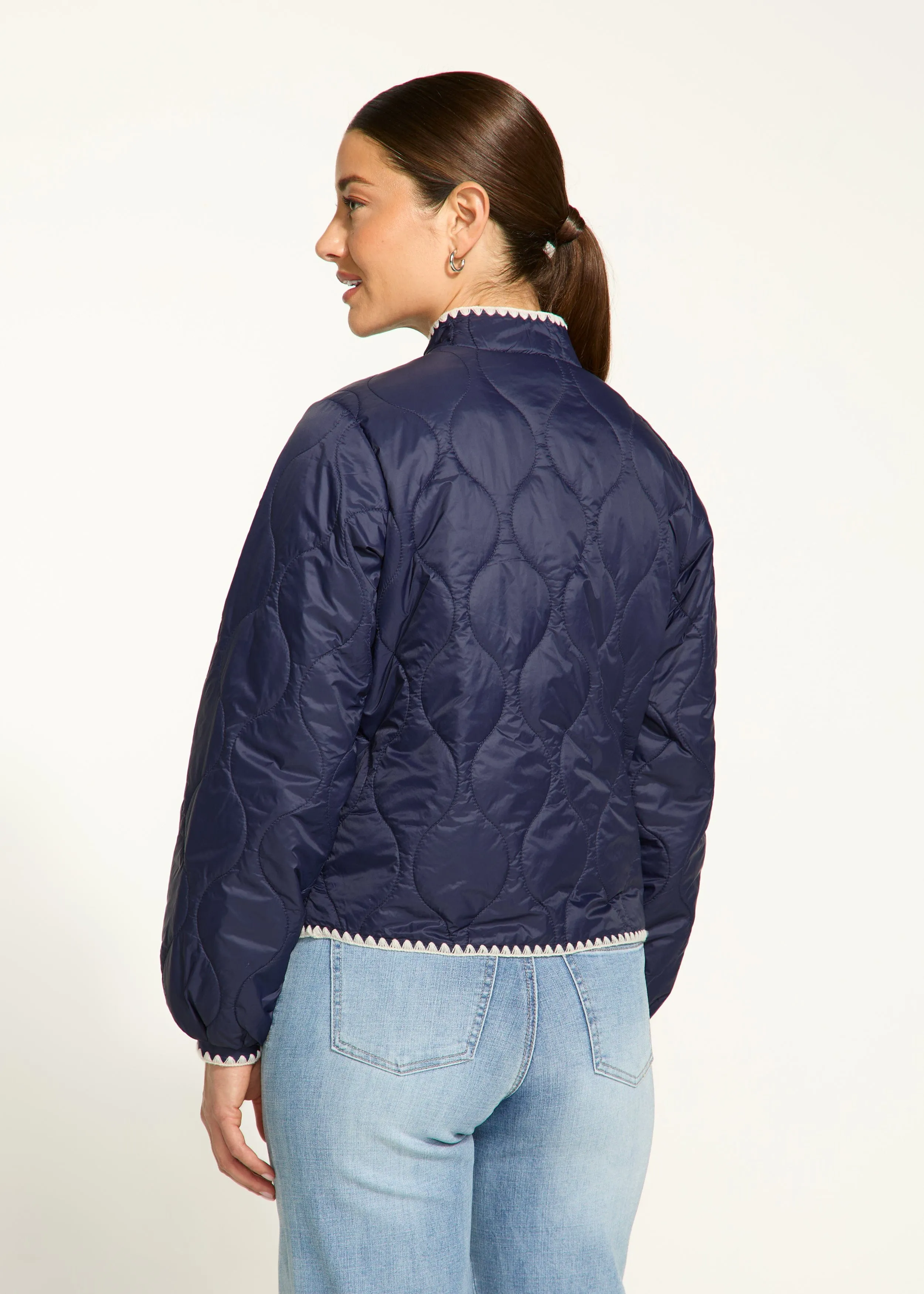 French Dressing Jeans Reversible Light Weight Puffer With Contrast Stitching - 1775760