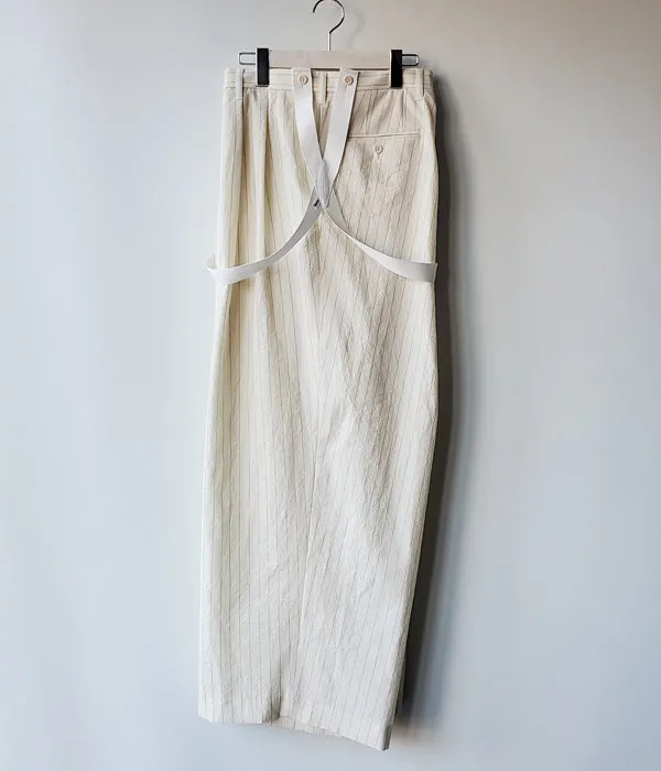 FUMIKA_UCHIDA/STRIPES SUSPENDER SIDE FRONT OVER SLACKS(IVORY)