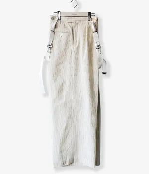 FUMIKA_UCHIDA/STRIPES SUSPENDER SIDE FRONT OVER SLACKS(IVORY)