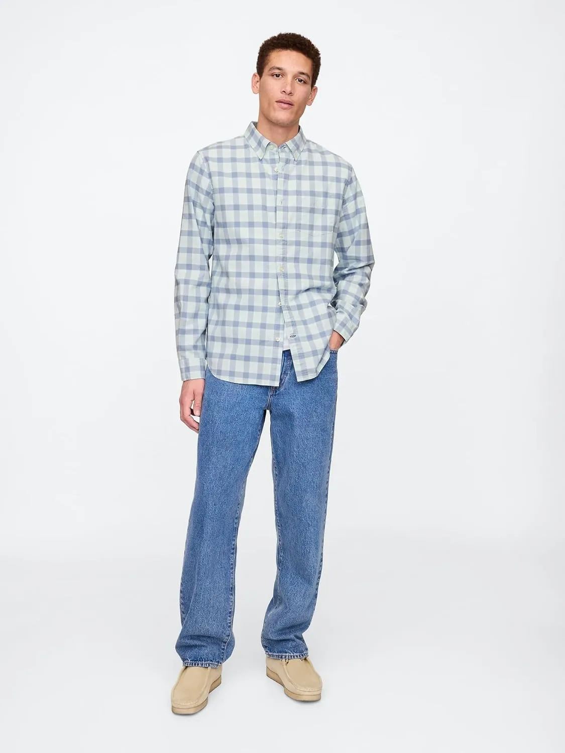 GAP Men's Long Sleeve Oxford Button Down Shirt
