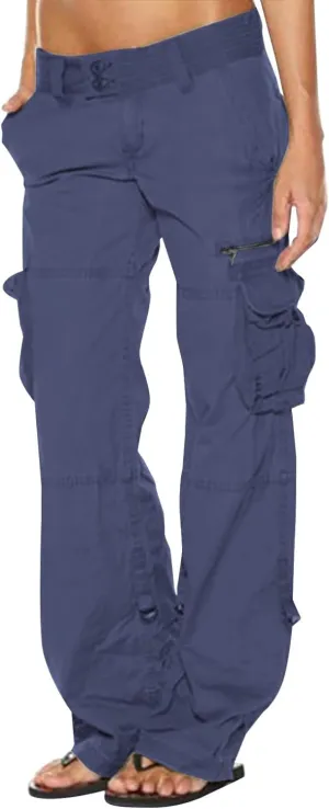 Gcvizuso Womens Cargo Joggers Pants Quick Dry Workout Pants Casual Hiking Trousers Elastic Waist Zipper Pocket Leggings
