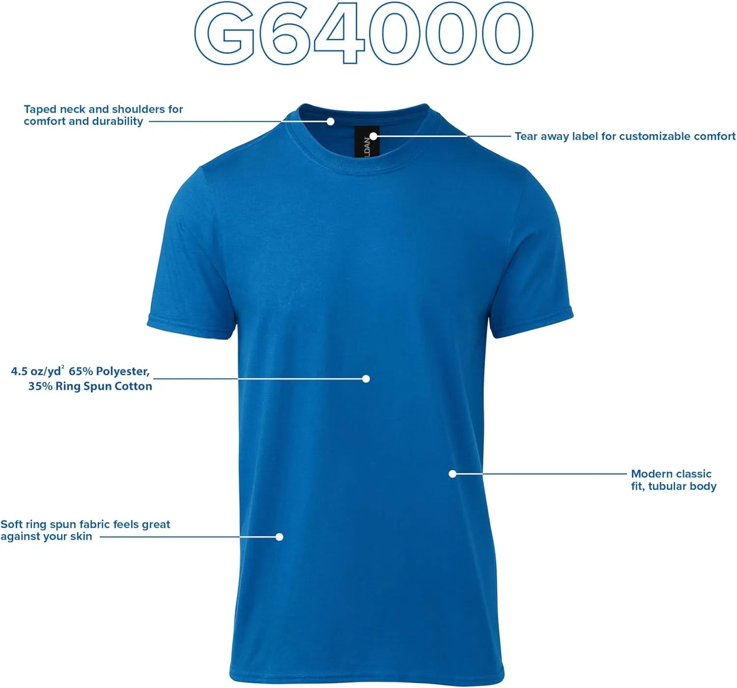 Gildan Unisex Adult Softstyle Cotton T-Shirt, Style G64000, Multipack