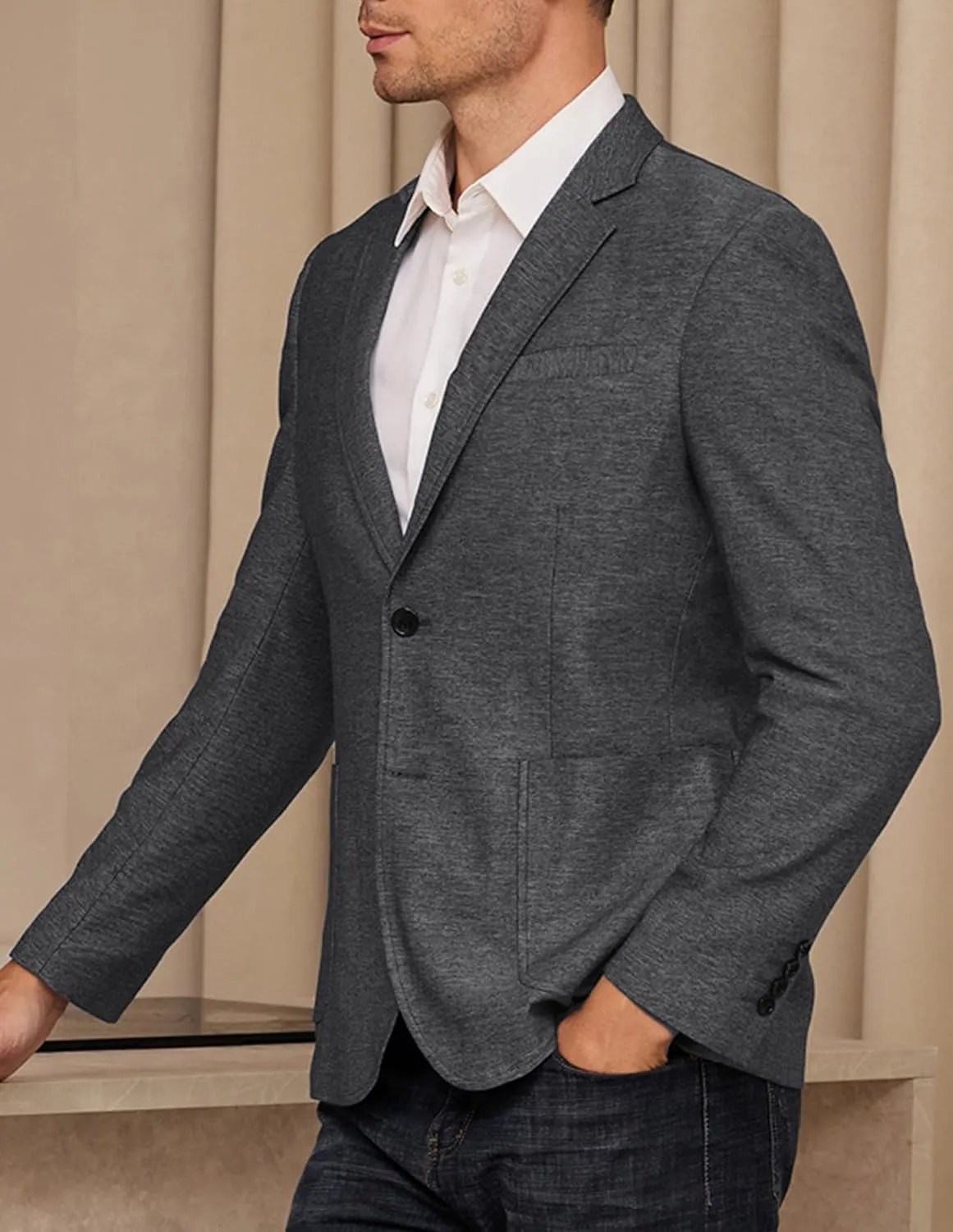GRACE KARIN Men's Casual Blazer Suit Jackets 2 Button Lightweight Sport Coats