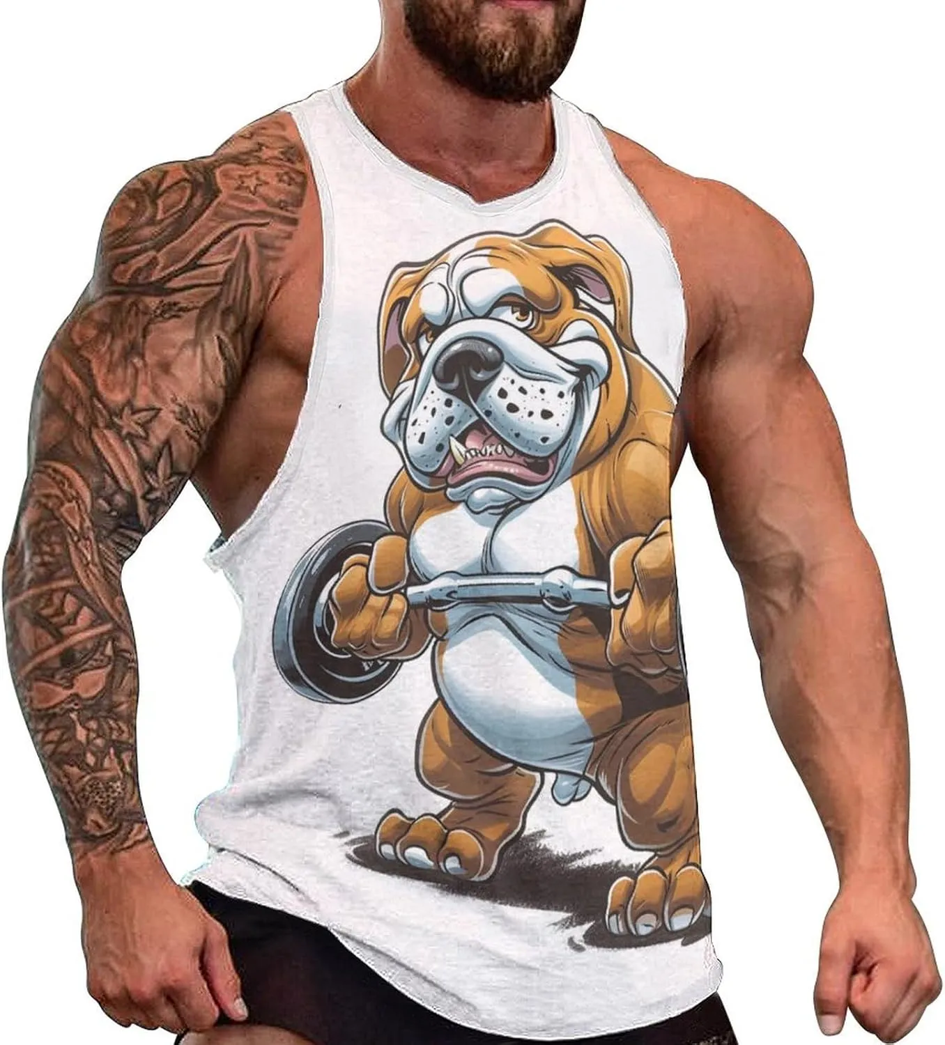 Gym Shirts Men Graphic Tank Top Summer Sleeveless Shirt Quick Dry Cool Crew Neck 3D Design Bodybuilding Fit Tee