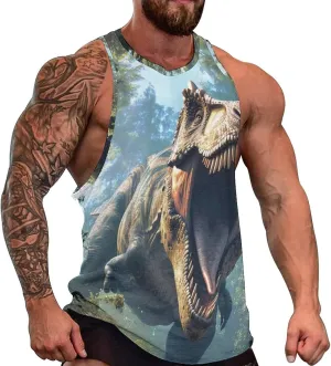 Gym Shirts Men Graphic Tank Top Summer Sleeveless Shirt Quick Dry Cool Crew Neck 3D Design Bodybuilding Fit Tee