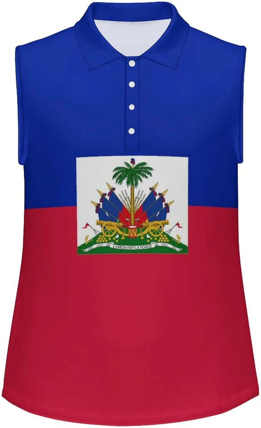 Haiti Flag T Shirts Golf Tank Top Woman Tennis Shirt Quick Dry Sleeveless Breathable Tee Moisture Wicking Sport Vest
