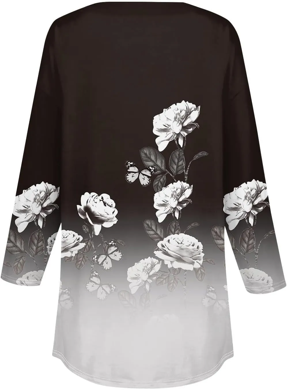 Henley Summer Shirts 3/4 Length Sleeve Womens Tops Vintage Print Casual Trendy Loose Fit 2025 Tunic Blouses