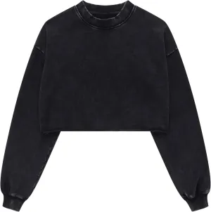 Hixiaohe Womens Cropped Sweatshirts Vintage Long Sleeve Pullover Tops Acid Wash Sweatshirt Hoodies for Women Workout Crop Top
