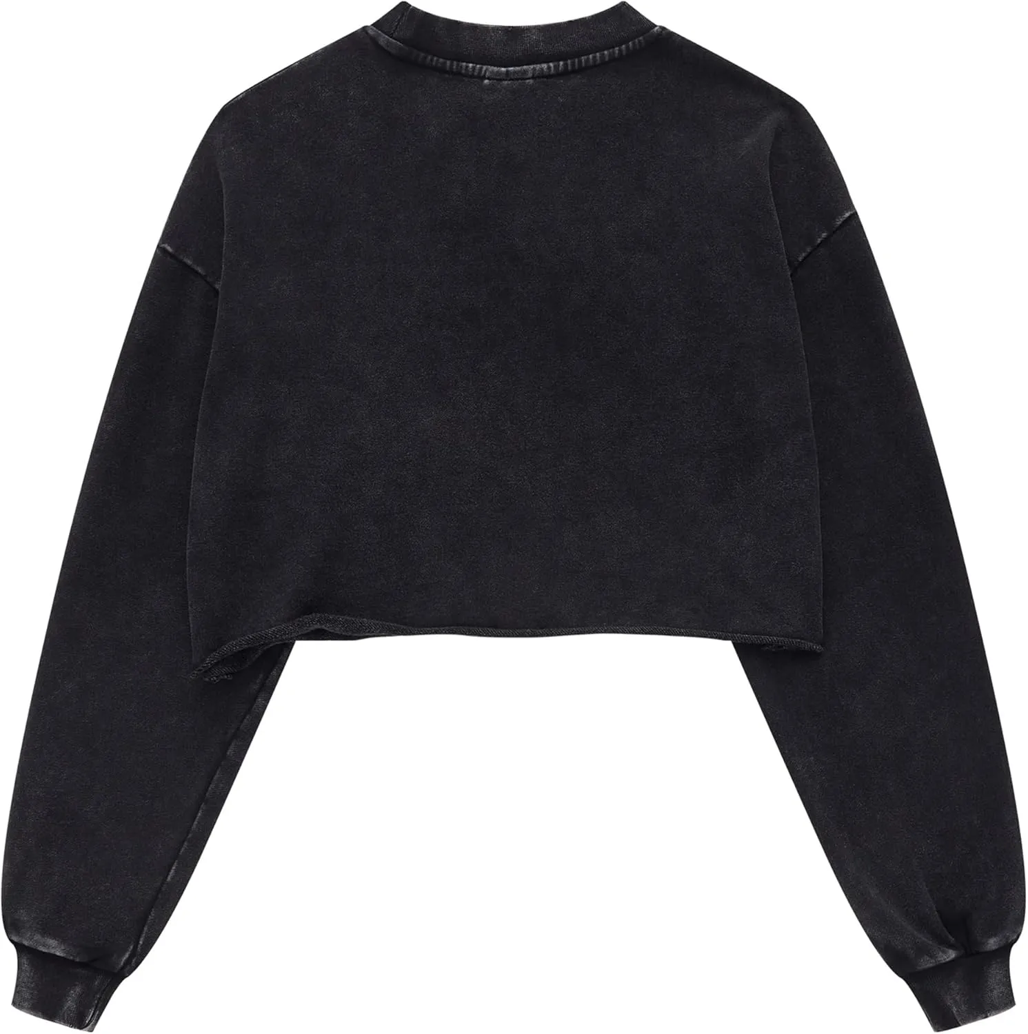 Hixiaohe Womens Cropped Sweatshirts Vintage Long Sleeve Pullover Tops Acid Wash Sweatshirt Hoodies for Women Workout Crop Top