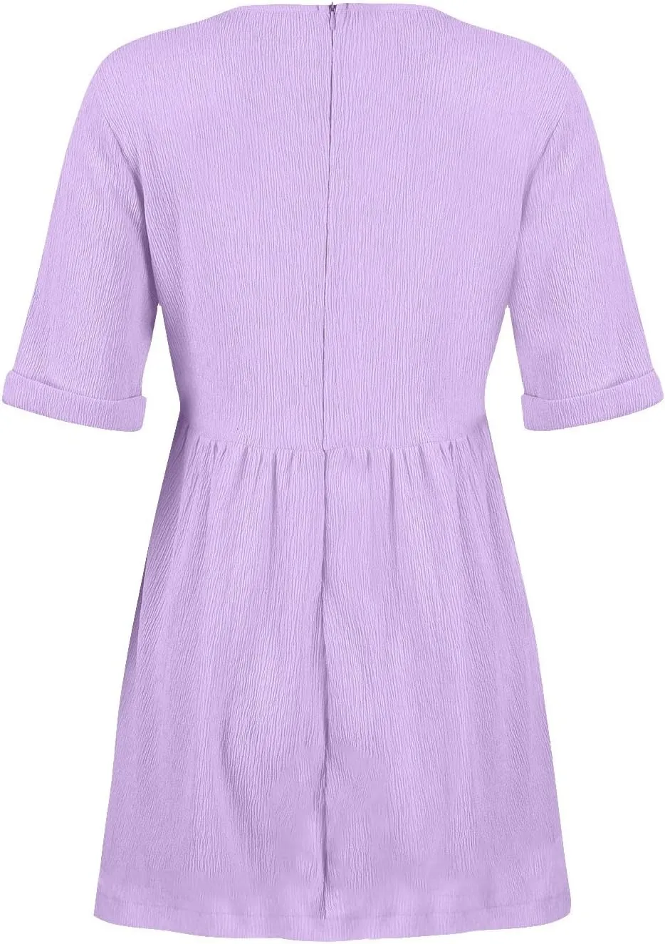 hlysgo Womens Summer Dresses 2024 Casual Loose Fit Short Sleeve V Neck Mini Dress Trendy Vacation Tshirt Dress with Pockets
