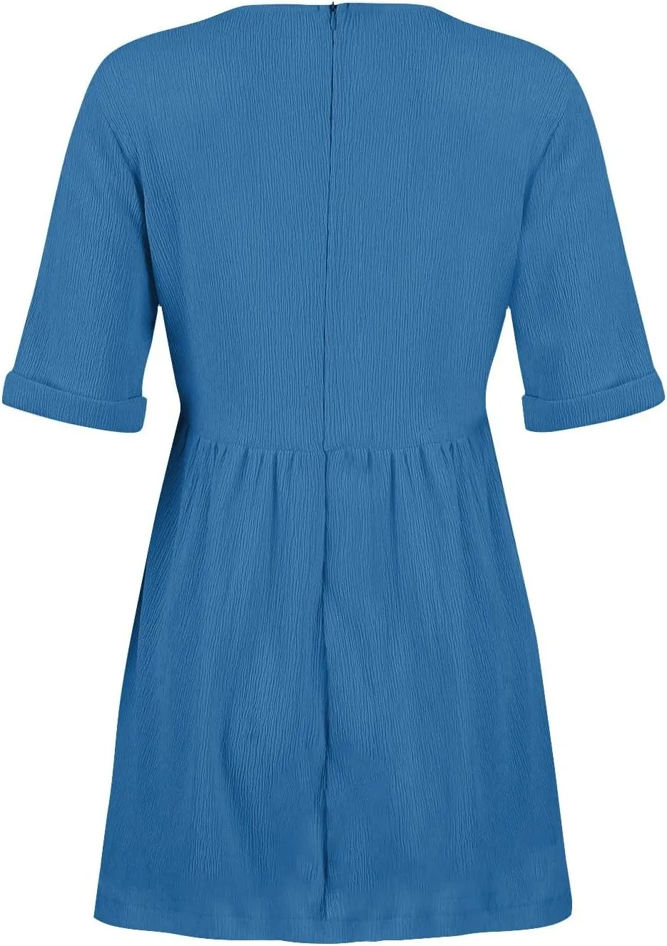 hlysgo Womens Summer Dresses 2024 Casual Loose Fit Short Sleeve V Neck Mini Dress Trendy Vacation Tshirt Dress with Pockets