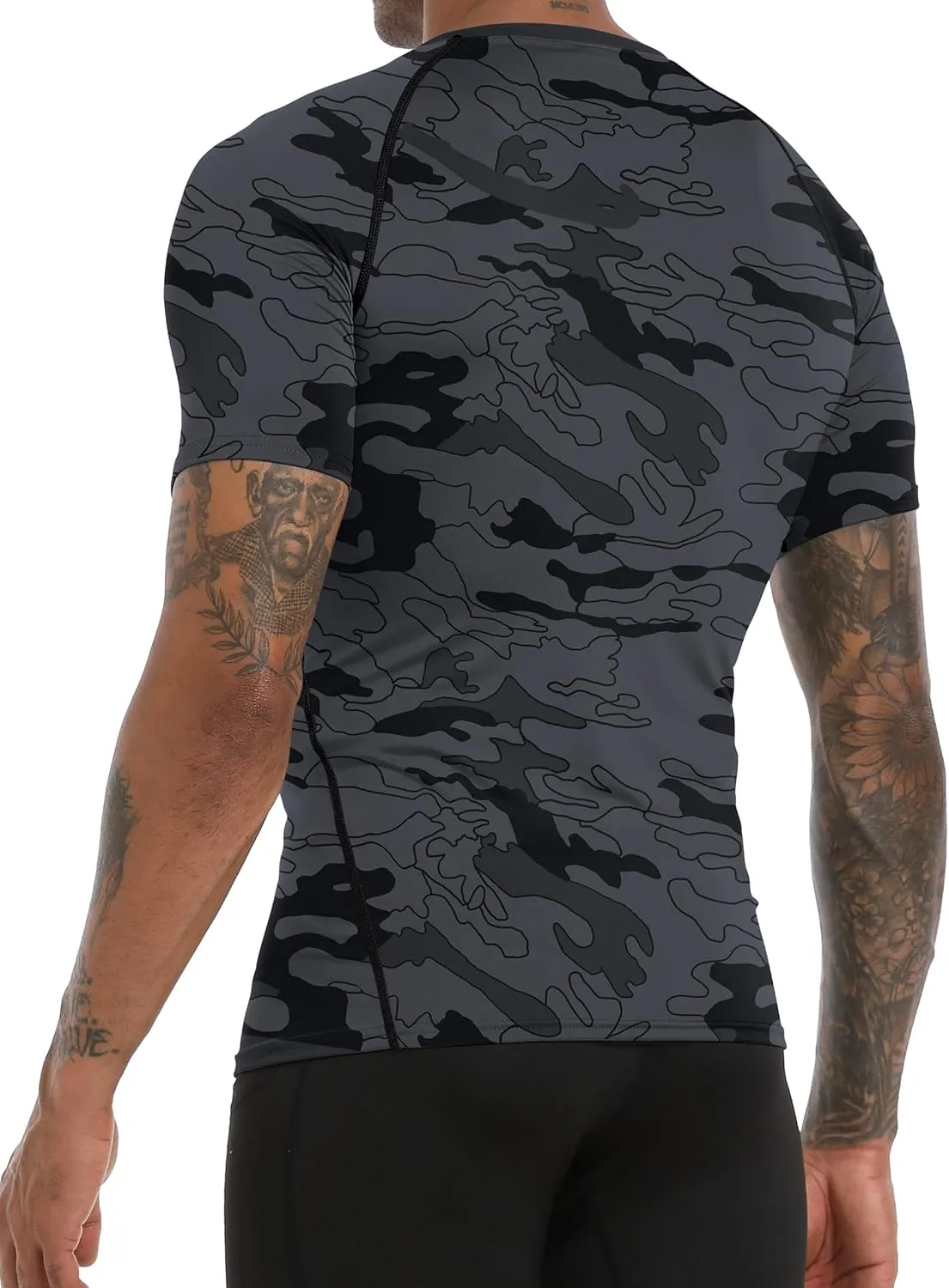 Holure Men's Compression/Loose Fit Tee Short Sleeve Sports Baselayer T-Shirts Cool Dry Tops (Pack of 1 or 3)