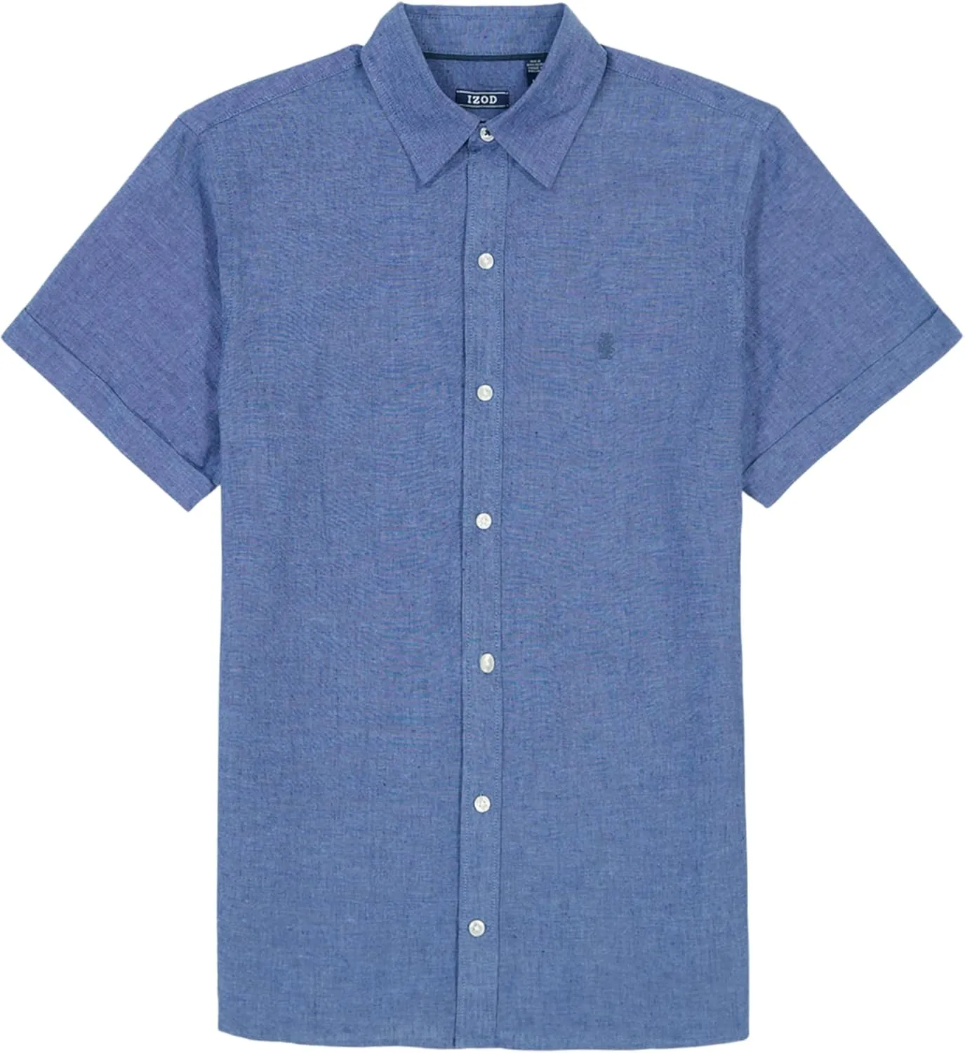 IZOD Men's Linen Button Down Short Sleeve Shirt