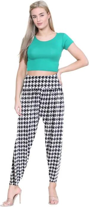 Janisramone Women Printed Alibaba Hareem Trouser | Trendy Harem Pants for Women - Causal & Lightweight Boho Pants for Women